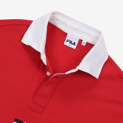 Fila Basic Rugby Shirt Férfi T-shirt Sötét Piros | HU-61668